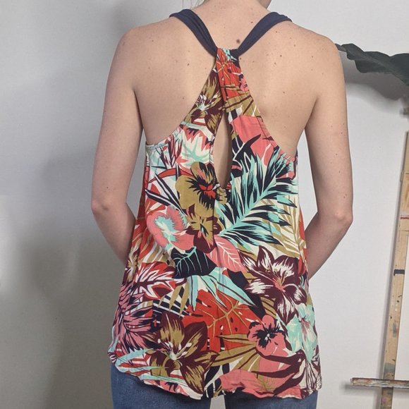 Roxy Tropical Navy Tank Top - Picture 5 of 5